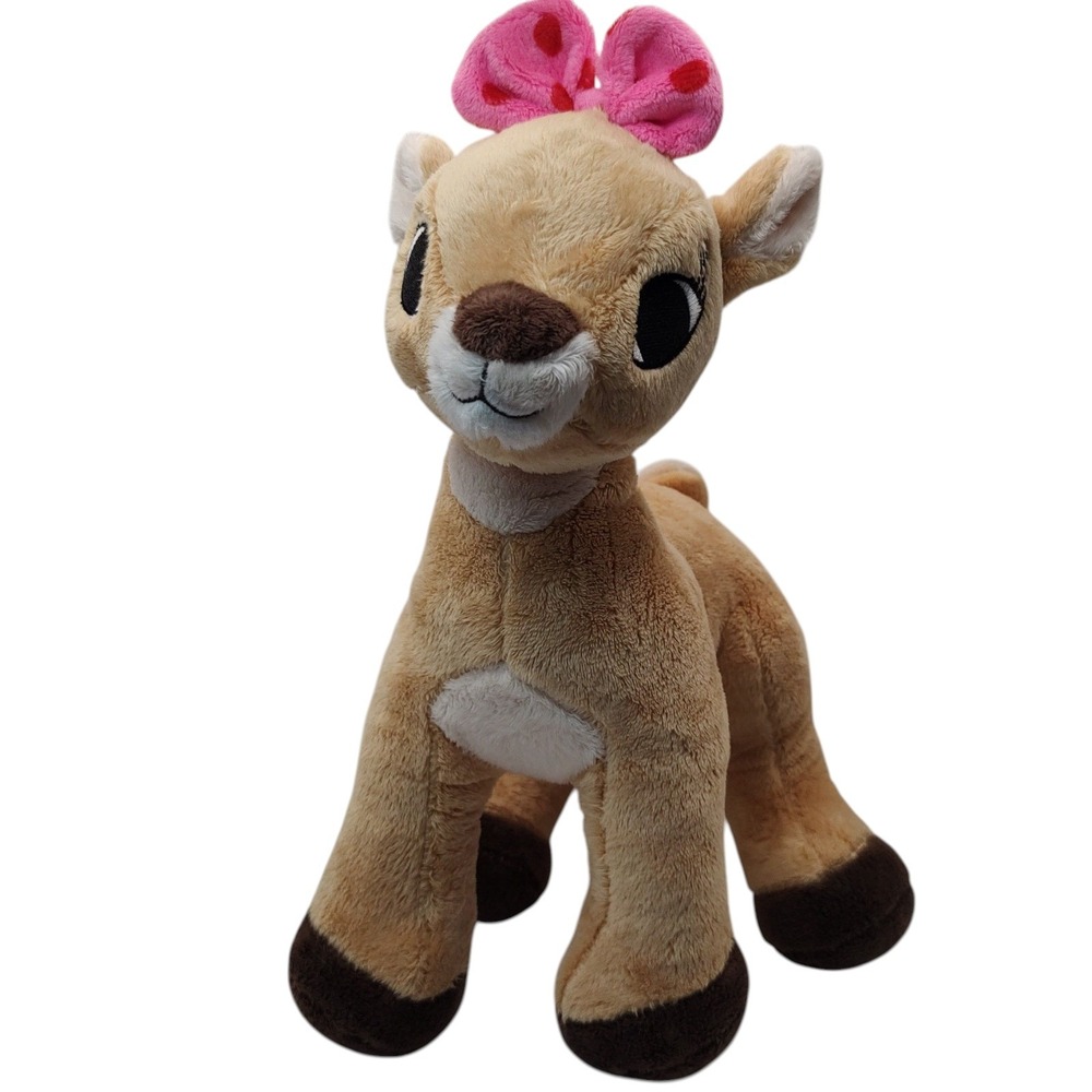 Rudolph The Red Nosed Reindeer Clarice Stuffed Girl Animal Dan Dee Pink Bow
